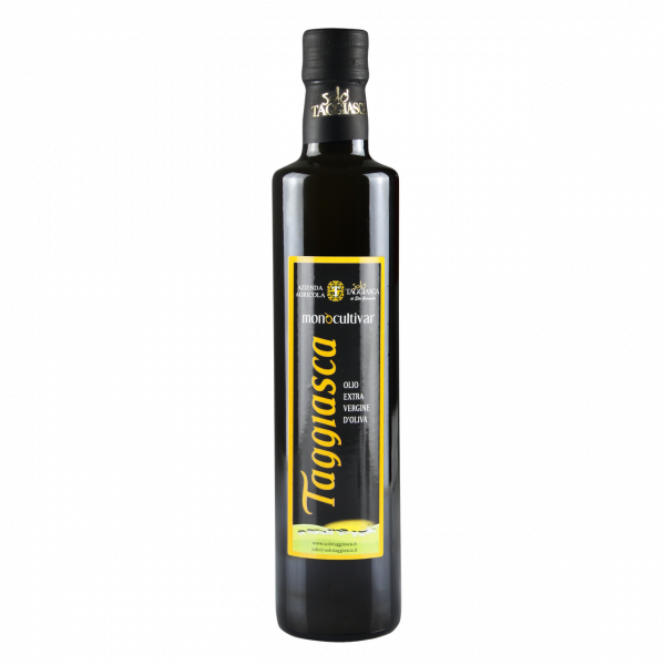 Taggiasca Olivenöl Flasche Vorderansicht