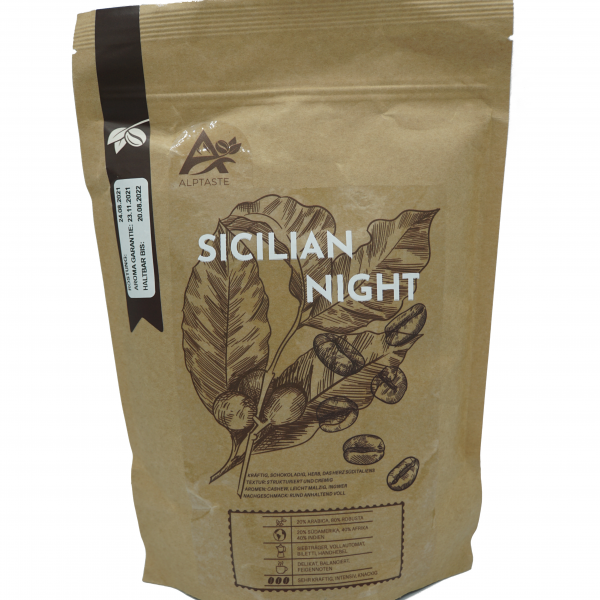 Alptaste Sicilian Night Verpackungs Vorderseite 500g